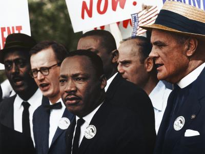 Civil Rights March on Washington, D.C. [Dr. Martin Luther King, Jr. and Mathew Ahmann in a crowd.], 8/28/1963